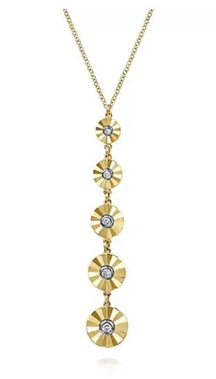 14 Karat Yellow Y Necklace Diamond Necklace