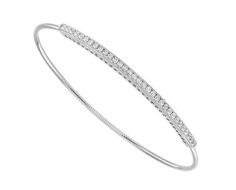 14 Karat White Bangle Diamond Bracelet