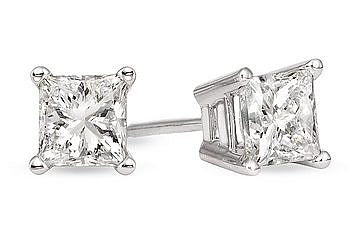 14 Karat White 0.95ct Diamond Stud Earrings