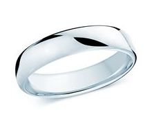 14 Karat White Comfort Fit Wedding Band