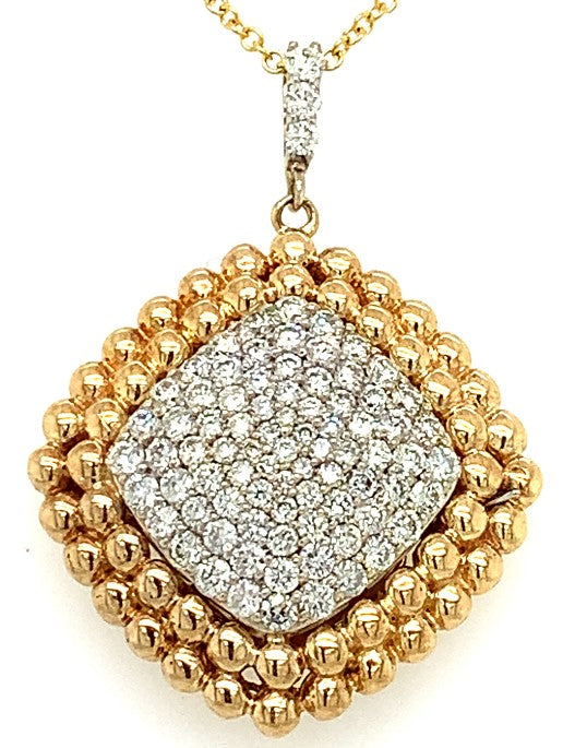 14 Karat Yellow Cluster Diamond Pendant