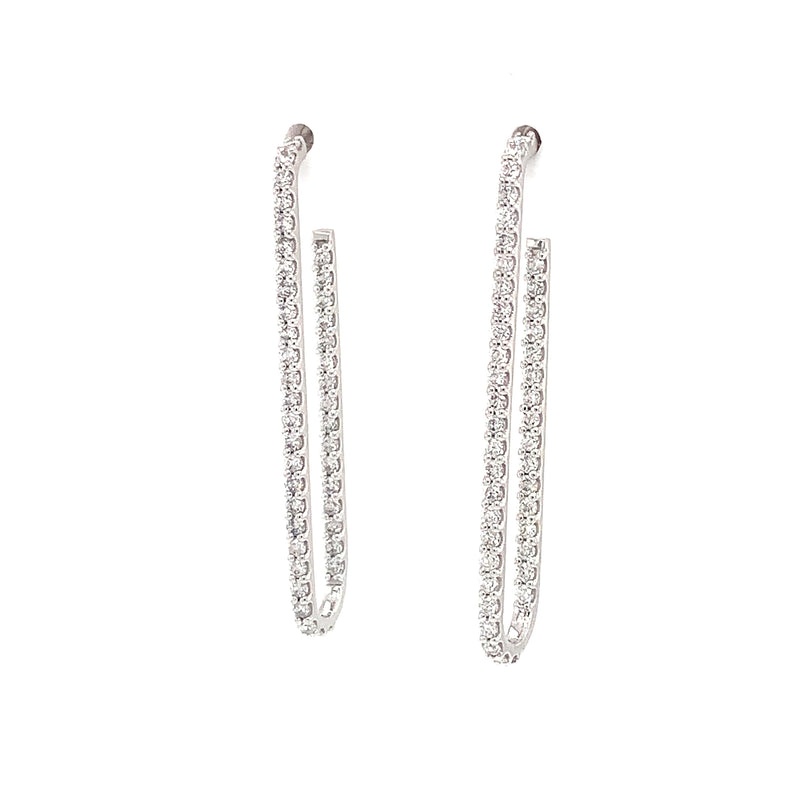 14 Karat White Drop Diamond Earrings