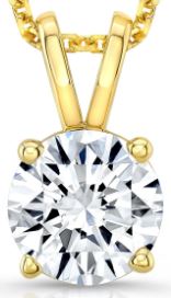 14 Karat Yellow Drop Diamond Pendant