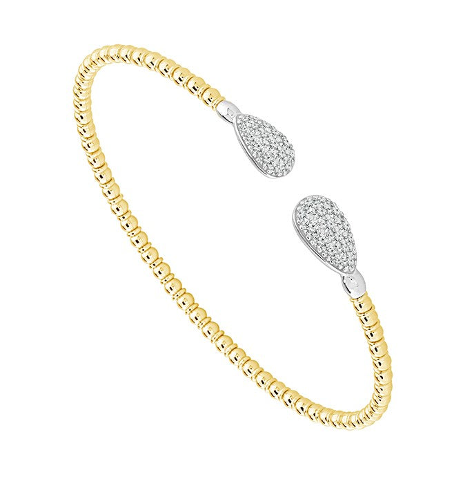 14 Karat Yellow Bangle Diamond Bracelet